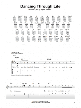 page one of Dancing Through Life (from Wicked) (Easy Guitar Tab)
