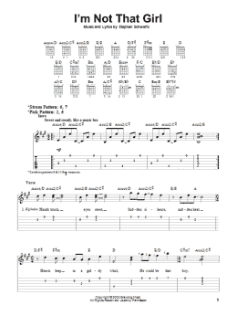page one of I'm Not That Girl (from Wicked) (Easy Guitar Tab)