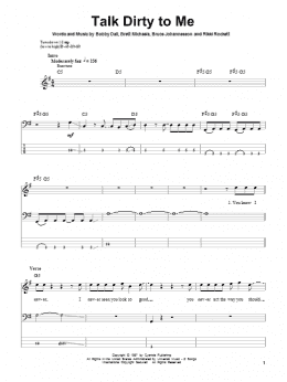 page one of Talk Dirty To Me (Bass Guitar Tab)