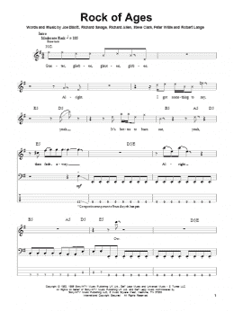 page one of Rock Of Ages (Bass Guitar Tab)