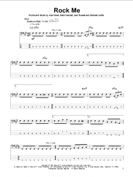 page one of Rock Me (Bass Guitar Tab)