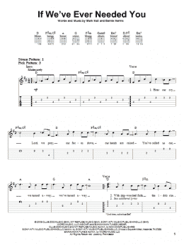 page one of If We've Ever Needed You (Easy Guitar Tab)
