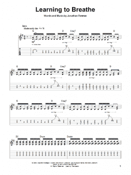 page one of Learning To Breathe (Guitar Tab (Single Guitar))