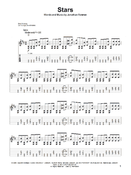 page one of Stars (Guitar Tab (Single Guitar))