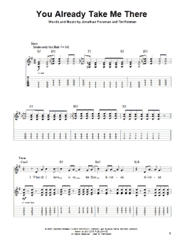 page one of You Already Take Me There (Guitar Tab (Single Guitar))