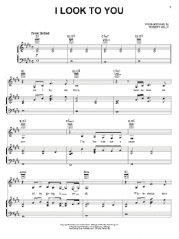 page one of I Look To You (Piano, Vocal & Guitar Chords (Right-Hand Melody))