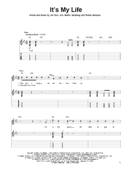 page one of It's My Life (Guitar Tab (Single Guitar))