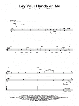 page one of Lay Your Hands On Me (Guitar Tab (Single Guitar))