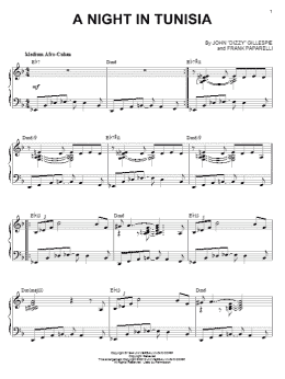 page one of A Night In Tunisia (arr. Brent Edstrom) (Piano Solo)