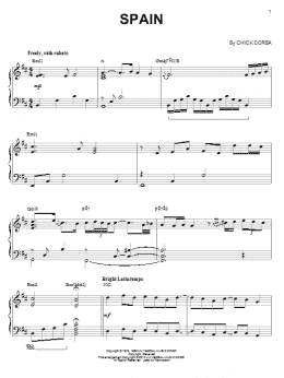 page one of Spain (arr. Brent Edstrom) (Piano Solo)