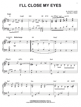 page one of I'll Close My Eyes (arr. Brent Edstrom) (Piano Solo)