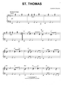 page one of St. Thomas (Piano, Vocal & Guitar Chords (Right-Hand Melody))