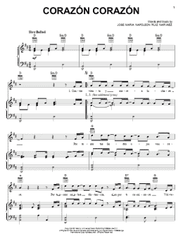 page one of Corazon Corazon (Piano, Vocal & Guitar Chords (Right-Hand Melody))