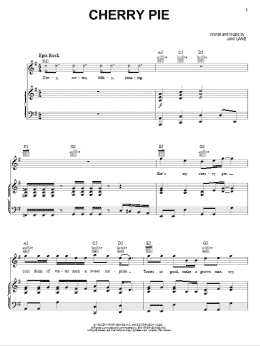 page one of Cherry Pie (Piano, Vocal & Guitar Chords (Right-Hand Melody))