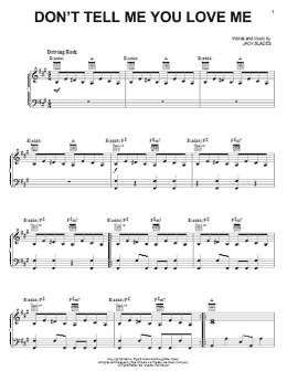 page one of Don't Tell Me You Love Me (Piano, Vocal & Guitar Chords (Right-Hand Melody))