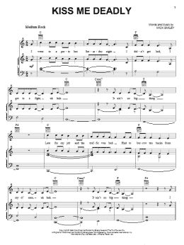 page one of Kiss Me Deadly (Piano, Vocal & Guitar Chords (Right-Hand Melody))