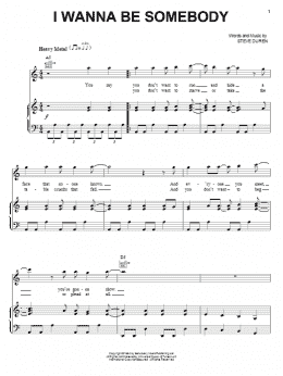 page one of I Wanna Be Somebody (Piano, Vocal & Guitar Chords (Right-Hand Melody))