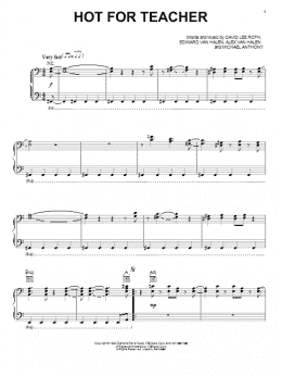 page one of Hot For Teacher (Piano, Vocal & Guitar Chords (Right-Hand Melody))