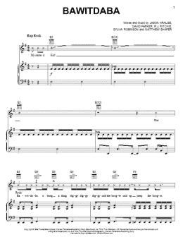 page one of Bawitdaba (Piano, Vocal & Guitar Chords (Right-Hand Melody))