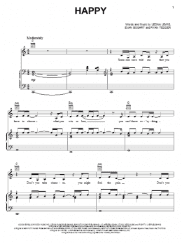 page one of Happy (Piano, Vocal & Guitar Chords (Right-Hand Melody))