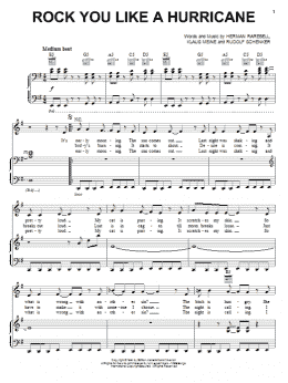 page one of Rock You Like A Hurricane (Piano, Vocal & Guitar Chords (Right-Hand Melody))