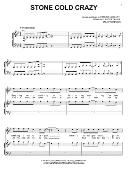 page one of Stone Cold Crazy (Piano, Vocal & Guitar Chords (Right-Hand Melody))