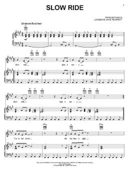 page one of Slow Ride (Piano, Vocal & Guitar Chords (Right-Hand Melody))