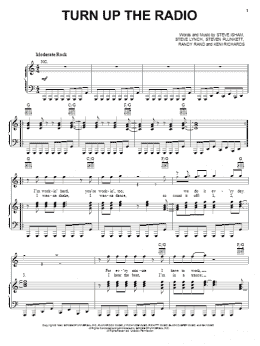 page one of Turn Up The Radio (Piano, Vocal & Guitar Chords (Right-Hand Melody))
