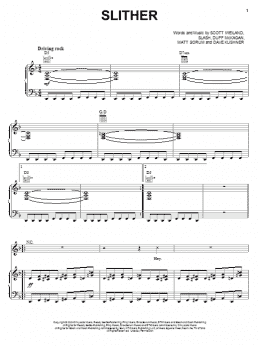 page one of Slither (Piano, Vocal & Guitar Chords (Right-Hand Melody))