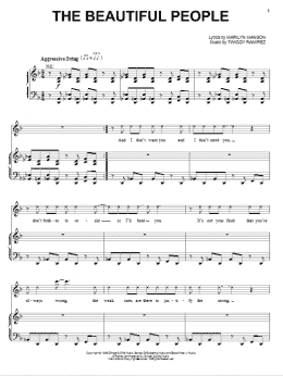 page one of The Beautiful People (Piano, Vocal & Guitar Chords (Right-Hand Melody))