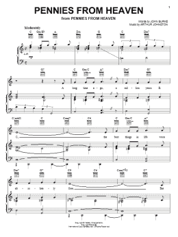 page one of Pennies From Heaven (Piano, Vocal & Guitar Chords (Right-Hand Melody))
