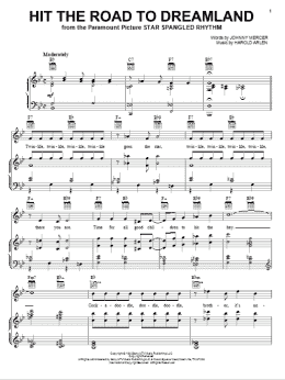 page one of Hit The Road To Dreamland (Piano, Vocal & Guitar Chords (Right-Hand Melody))