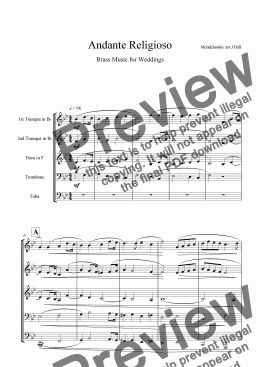 page one of Andante Religioso - Brass music for Weddings