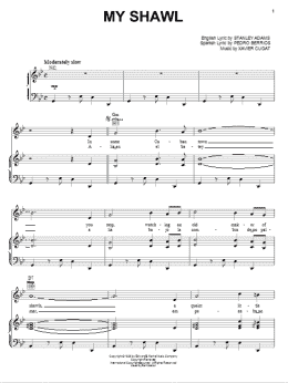 page one of My Shawl (Piano, Vocal & Guitar Chords (Right-Hand Melody))