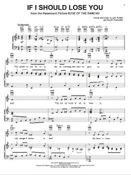 page one of If I Should Lose You (Piano, Vocal & Guitar Chords (Right-Hand Melody))