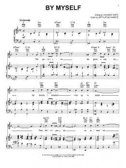 page one of By Myself (Piano, Vocal & Guitar Chords (Right-Hand Melody))