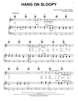 page one of Hang On Sloopy (Piano, Vocal & Guitar Chords (Right-Hand Melody))