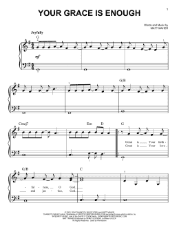 page one of Your Grace Is Enough (Easy Piano)