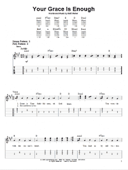 page one of Your Grace Is Enough (Easy Guitar Tab)