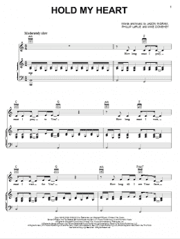 page one of Hold My Heart (Piano, Vocal & Guitar Chords (Right-Hand Melody))