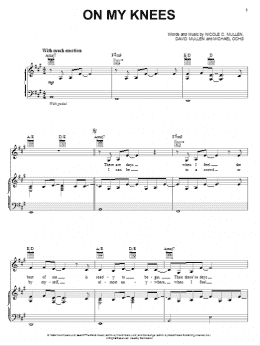page one of On My Knees (Piano, Vocal & Guitar Chords (Right-Hand Melody))