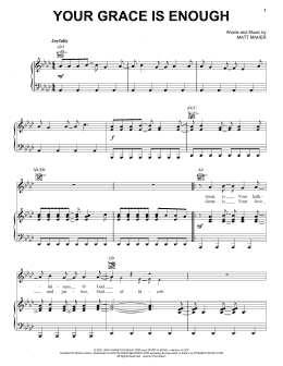 page one of Your Grace Is Enough (Piano, Vocal & Guitar Chords (Right-Hand Melody))