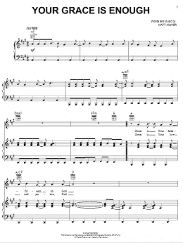 page one of Your Grace Is Enough (Piano, Vocal & Guitar Chords (Right-Hand Melody))