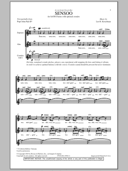page one of Sensoo (SATB Choir)