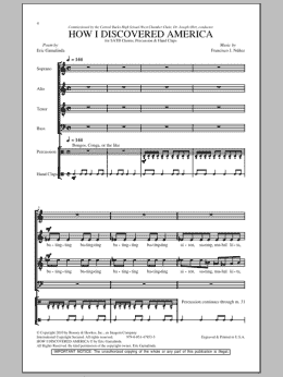 page one of How I Discovered America (SATB Choir)