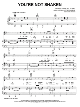 page one of You're Not Shaken (Piano, Vocal & Guitar Chords (Right-Hand Melody))