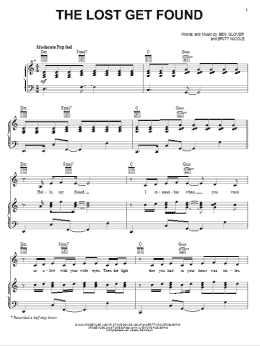 page one of The Lost Get Found (Piano, Vocal & Guitar Chords (Right-Hand Melody))