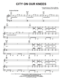 page one of City On Our Knees (Piano, Vocal & Guitar Chords (Right-Hand Melody))