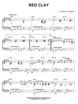 page one of Red Clay (arr. Brent Edstrom) (Piano Solo)