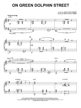 page one of On Green Dolphin Street (arr. Brent Edstrom) (Piano Solo)